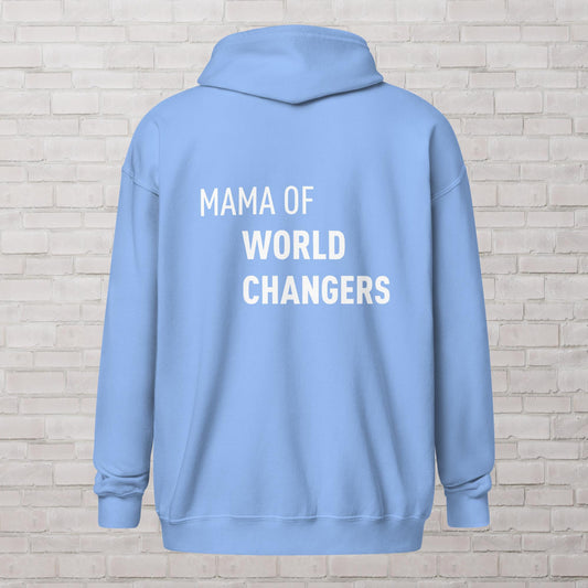 Mama of World Changers heavy blend zip hoodie